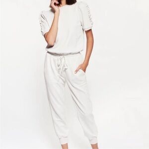 CAMI NYC Laura Ruffled Sweat Jumpsuit Portobello Size Medium